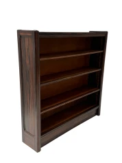 Art Deco Open Bookcase, Macassar Ebony with Oak Shelves, 1920s Design
